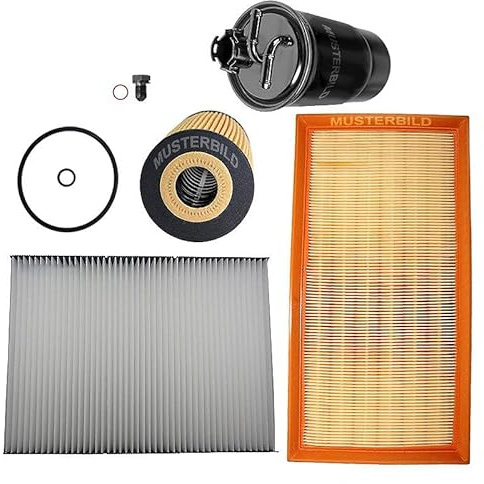 BESTPRICE Inspektionspaket Filterset mit 1x Ölfilter, 1x Luftfilter, 1x Innenraumfilter (Pollenfilter) mit Aktivkohle, 1x Kraftstofffilter, Kompatibel mit MERCEDES-BENZ SLK (R170)