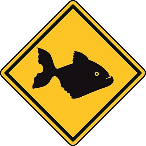 U24 Aufkleber Vorsicht Piranha Fisch 20 x 20 cm Autoaufkleber Sticker