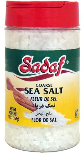 Sadaf Sea Salt Coarse - Sea Salt for Cooking & Baking - Sal Marina - Coarse Sea Salt - Kosher- 13 oz Pet Bottle Shaker Top