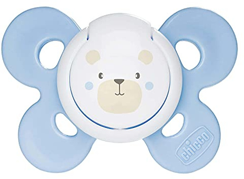 Chicco PhysioForma Comfort Napp 0-6 månader, babynapp med silikonspene, stöder fysiologisk andning och främjar korrekt munutveckling, blå i olika färger