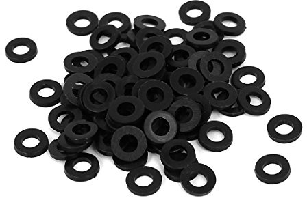 sourcing map Unterlegscheiben M3 x 6mm x 1mm 100Stk | Nylon Flache isolierende Dichtung