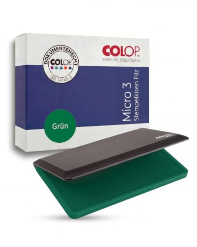 Colop,109715,Micro AA83 StempelkissenFilz 160 x90 mm grün | mit Filzeinlage für saubere Farbabgabe | dokumentenechte Tinte nach ISO 14145-2 | robustes Stempelpad | ideal für Bürobedarf