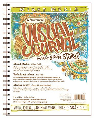 Strathmore 460-19 500 Series Visual Mixed Media Journal, Vellum, 9x12, White, 34 Sheets