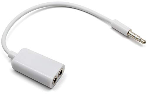 AKORD 3.5 mm Dual Jack Stereo Headphone Adapter for Apple iPhone - White
