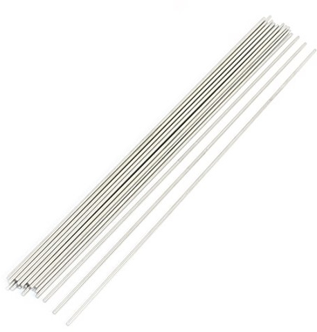 sourcing map 20 Stück RC Flugzeug Hardware-Tool Rundstab 250 mm x 2 mm | Edelstahl