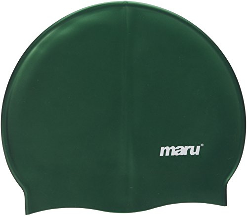 Maru Cuffia da Nuoto in 100% Silicone, Unisex, per Adulti, Leggera, per Uomini e Donne, Comoda e Resistente, progettata nel Regno Unito (Verde Scuro, Taglia Unica)