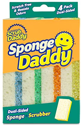 Scrub Daddy Sponge Daddy, spugne da cucina a doppia superficie per lavare i piatti, alternativa alle spugne antigraffio per la pulizia delle stoviglie, confezione multipla a colori assortiti