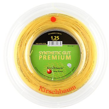 Kirschbaum Reel Synthetic Gut Premium Tennissaite, 1,30 mm/16 Gauge, Natur
