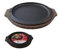 Ilsa Plato de servir, hierro fundido esmaltado, bandeja de madera, diámetro 31 cm