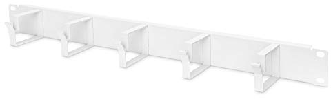 DIGITUS Panneau de rangement de câbles - 1UH - 5 étriers de guidage 44 x 60 mm - 19 pouces - pour armoires réseau & câbles réseau - Gris