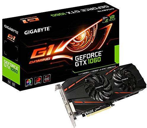 Gigabyte GeForce GTX 1060 G1 Gaming 3 GB GDDR5 rev2.0 Graphic Cards gv-n1060g1gam-3gd R2 Boost Clock 1847 MHz 6GB