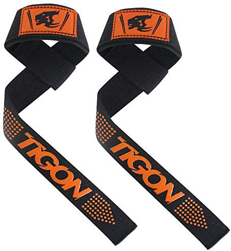 TIGON Weight Lifting Straps for Gym, Heavy-Duty Wrist Support for Deadlifts, Powerlifting, Bodybuilding, Strength Training, Non-Slip Bar Grips, Cotton Webbing Wraps