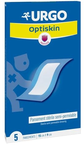 Urgo - Optiskin – Haftverband – Semi durchlässig, steril – 5 Pflaster, 15 cm x 9 cm