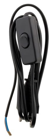 Zenitech - Cable con Interruptor para Lámpara - 1,5 m - Negro - HO3VVH2-F 2x0,75 mm² - Normativa CE - Flexible y Resistente - Ideal para Uso Interior - Seguridad y Fiabilidad Eléctrica