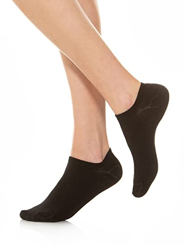 Relaxsan 550S (1 Par - Negro 4/L) Calcetines para Diabético Hombre Mujer, Cortos, Calcetines invisibles, Pie Diabético, Transpirable, Algodón y Plata