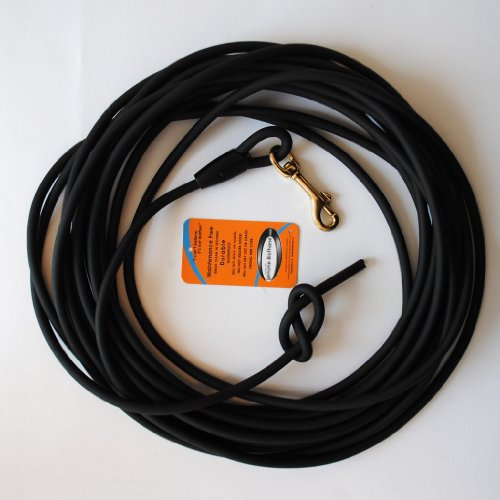 5 Meter Schleppleine aus schwarzer, runder Biothane (Coated Rope)
