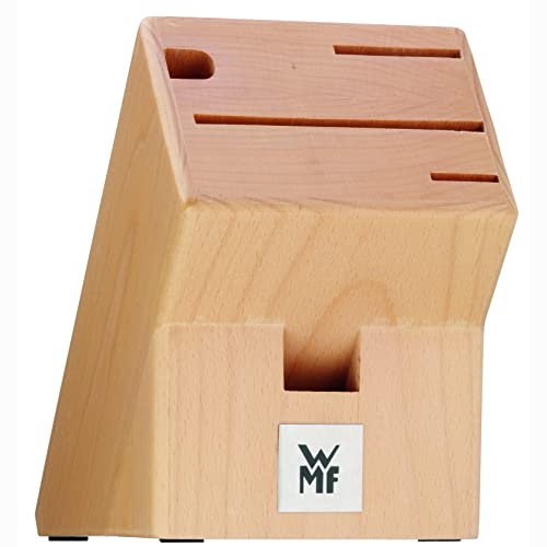 WMF Messerblock unbestückt, Messerblock ohne Messer, Holz, Buchenholz leer, für 3 Messer, 1 Wetzstahl
