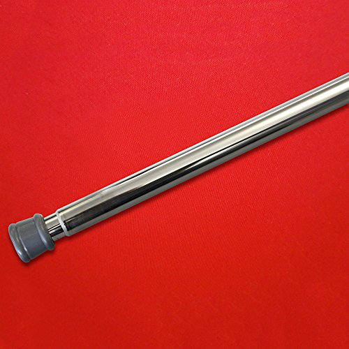 Easy-Shadow - Spannstange 23/26 mm Metall - Länge ausdrehbar 125 - 220 cm silber / nickel-optik - Gardinenstange Duschvorhangstange Kleiderstange Teleskop-Stange ausziehbar - ohne Bohren und Schrauben