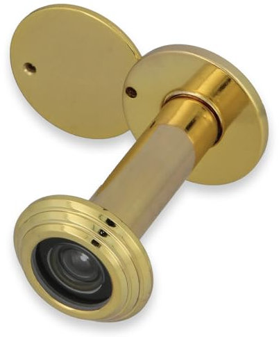 Amig - Ultra Wide Angle Brass Door Viewer | Easy Install, Scratch-Resistant | Enhanced Security for Elderly & Children, Painted Brass, 55-80 mm