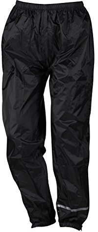 Nerve Easy Rain Pantalones Impermeables de Moto, Negro, XXL