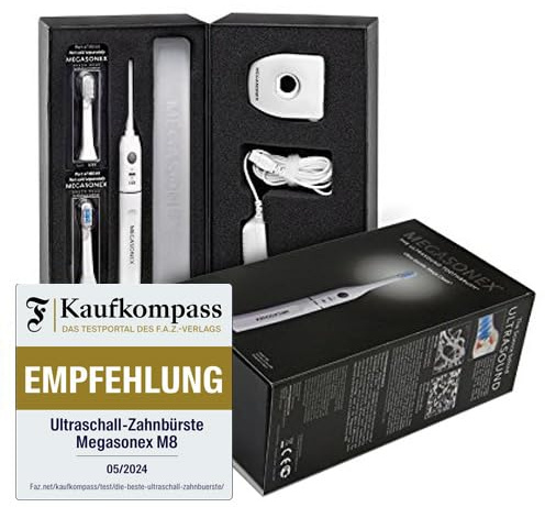 2x MEGASONEX Ultraschall-Zahnbürste M8 Set - 2 Vibrations-Stufen