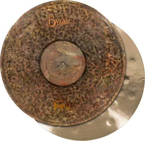 Meinl Cymbals Byzance Extra Dry Hihat Medium Thin 15 Zoll (Video) Schlagzeug Becken (38,10cm) B20 Bronze, Naturbelassenes und Traditionelles Finish (B15EDMTH)