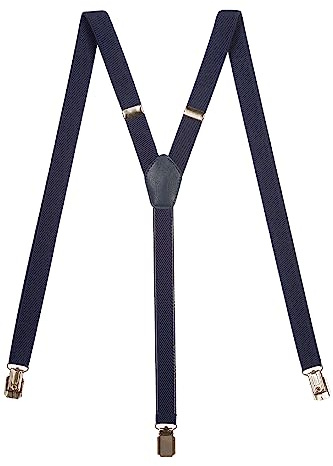 Olata Unisex-Hosenträger in Y-Form, Schmal, 20 mm | Verstellbare 20-mm-Hosenträger in Y-Form mit starken Clips und Lederkreuz; sicherer Halt für Arbeit oder elegante Kleidung.