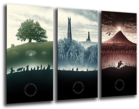 Wandbild - Bild Herr der Ringe, 97 x 62 cm, Holzdruck - XXL Format - Kunstdruck, 26111