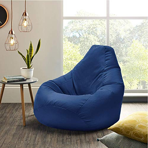 Beautiful Beanbags - Adult Highback Beanbag Chair - Large Water-Resistant for Indoor and Outdoor Use - Lounge or Gaming Chair - Manufactured in UK (Blue)