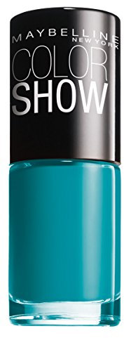 Maybelline New York Make-Up Nailpolish Color Show Nagellack Urban Turquoise/Ultra glänzender Farblack in kräftigem Türkis, 1 x 7 ml