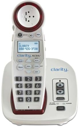 Clarity XLC3.4+ DECT 6.0 Landline Amplified Cordless Phone, Extra-Loud Ringer, Big Buttons Cordless Home Phone, Talking Caller Id & Dual Power Battery