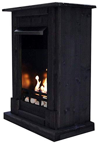 Ethanol und Gelkamin Modell Madrid Deluxe - Gratis zum Kamin das komplette Kaminzubehör - Wählen Sie aus 10 Farben (Schwarz)