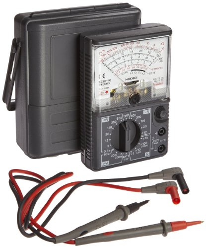 Hioki 3030-10 HiTester Manual-Ranging, Average-Sensing Analog Multimeter, 600V, 3 Kilohms, 300 Milliamp