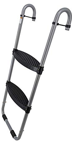 2-Step Trampoline Ladder with Safety Latch, Heavy-Duty with Wide Steps