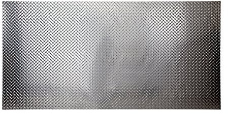 FASÄDE - 4ft x 8ft x .013in Diamond Plate Brushed Aluminum Decorative Vinyl Wall Panel