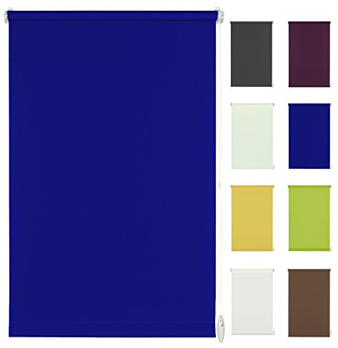 Seitenzug-Rollo Ohne Bohren Easy-Fix Klemmfix (120 x 150 cm, dunkelblau)