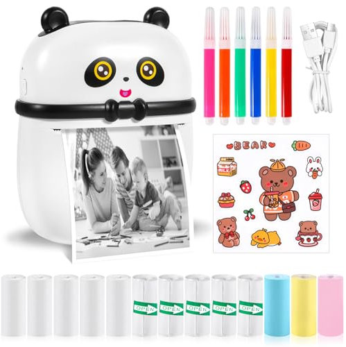 Mini Impresora de Bolsillo,Impresora térmica,imágenes,Notas,Impresora fotográfica con 13 Rollos de Papel de impresión para Smartphone,Compatible con Android,Sistema iOS,para Diario