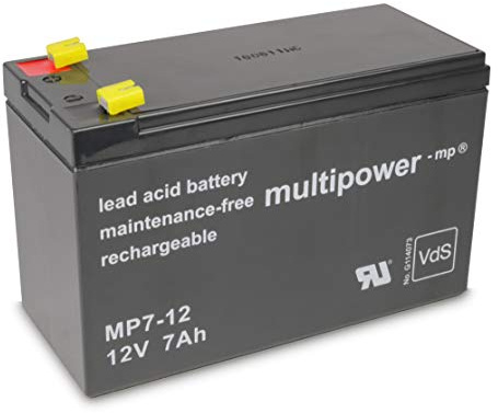 Multipower Bleisäure Akku Wartungsfrei, MP7-12, 12 Volt, 7 Ah