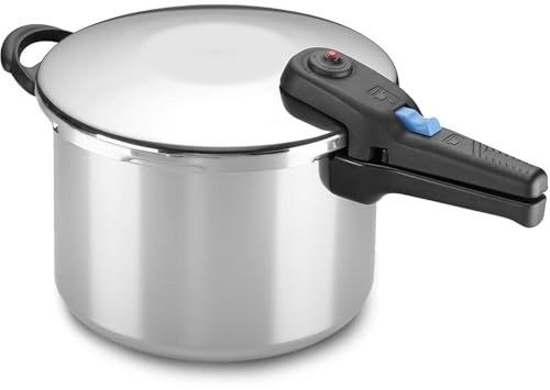ALZA Omega - Olla Express Rápida de 6 litros, Acero Inoxidable 18/10, Asa y Pomo Resistente al Calor, Apto para Todo Tipo de Cocinas, Inducción
