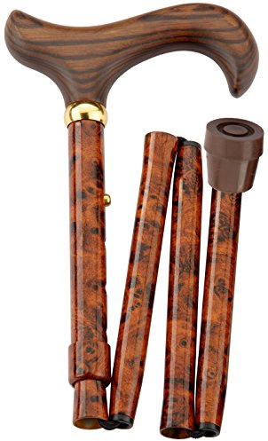 Gehstock Faltstock BIRDEYE, eleganter Derbygriff aus Hartholz, aufgesetzt auf einen Stock aus stabilem Leichtmetall im Birdeye-Design, höhenverstellbar, faltbar, inklusiv Schlankpuffer.