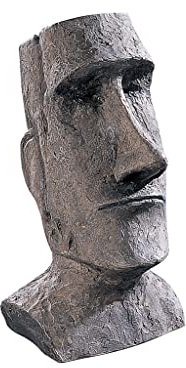 Design Toscano Easter Island Ahu Akivi Moai Monolith Garden Statue, Desktop, 23 cm, Polyresin, Grey Stone