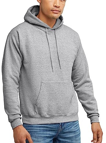 Hanes EcoSmart huvtröja för män, medelvikt fleece, pullover med huva, Lätt stål, 3XL