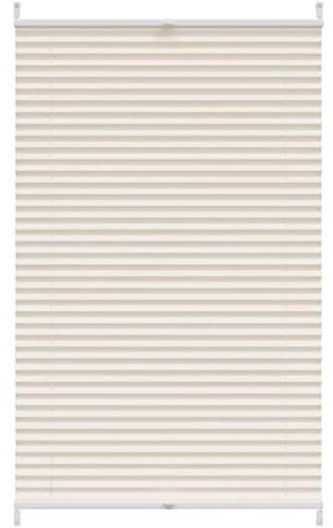 vidaXL Plissee Faltrollo Rollo Sichtschutz Jalousie Plisseerollo Klemmen 70x150cm Creme