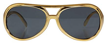 Bristol Novelty BA243 Rock Star Sunglasses, Mens, Gold, One Size Halloween