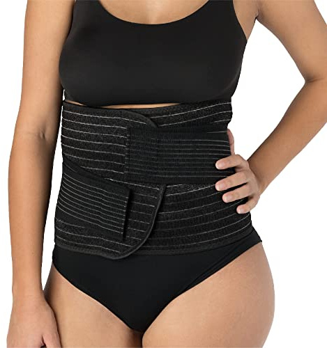 UpSpring Shrinkx Belly Charcoal Postpartum Belly Wrap, Adjustable Postpartum Belly Band to Support, Smooth After Baby (Charcoal Gray, Large/X-Large)