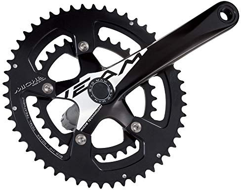 MICHE Team Evo Max CNC Kurbelgarnitur, Unisex-Erwachsene, Unisex – Erwachsene, Team Evo Max CNC, Schwarz