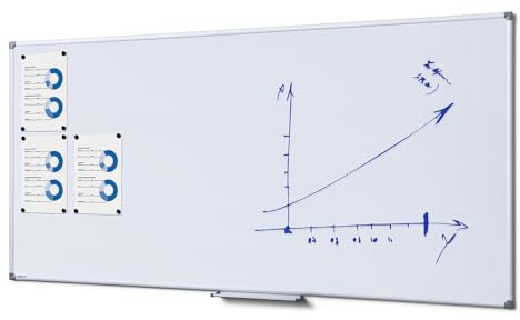 PREMIUM 100 x 200 Whiteboard 100x200 cm emailliert kratzfest gehärtet magnetisch Magnettafel
