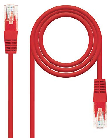Nanocable 10.20.0402-R - Cavo di rete Ethernet RJ45 Cat. 6 UTP AWG24, rosso, 2 mts