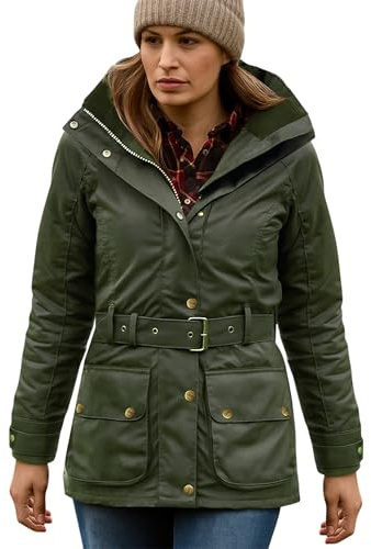 GAME Cantrell Padded Antique Ladies Waxed Jacket Olive