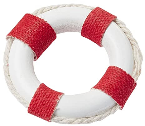 Rettungsring mit Kordel, Ø ca. 4,5 cm Rot/Weiß